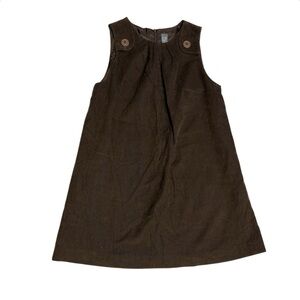 Zara Brown Corduroy A-Line Sleeveless Dress